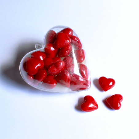 Glas-Herzen rot in Herz-Box