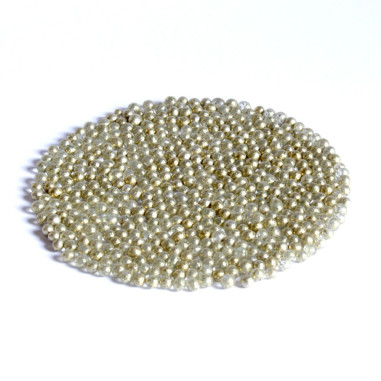 Glasperlen Metallic 3-3,5 mm Weissgold