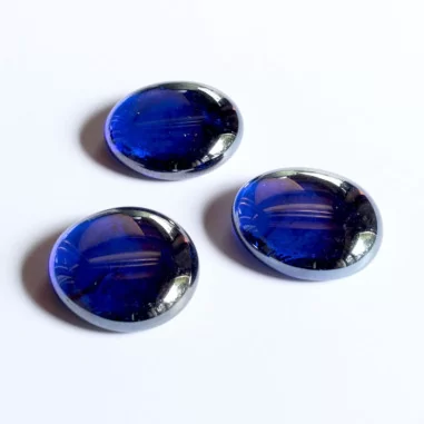 Glasnuggets dunkelblau irisierend 30mm