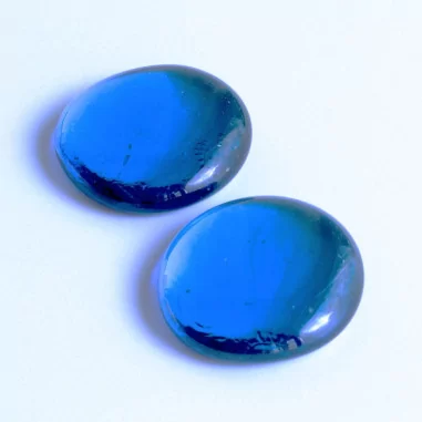 Glasnuggets dunkelblau irisierend 45mm