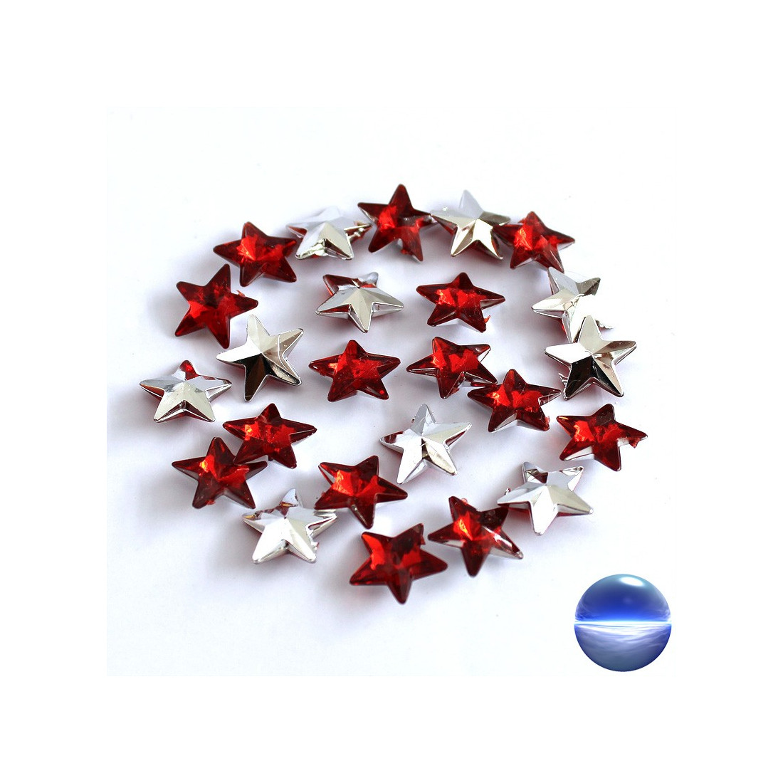Streu Acryl Sterne rotsilber 15mm in drei verschiedenen Farben