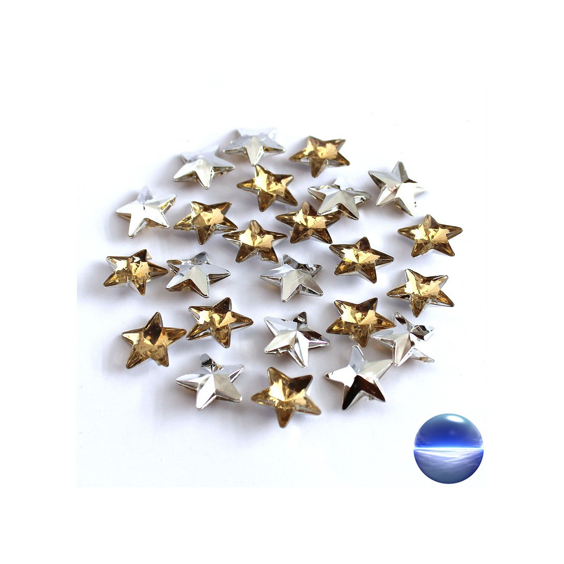 Streu Acryl Sterne goldsilber 15mm in drei verschiedenen Farben