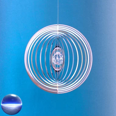 Windspiel Spirale Ringe und Glaskristall Kugel 20mm