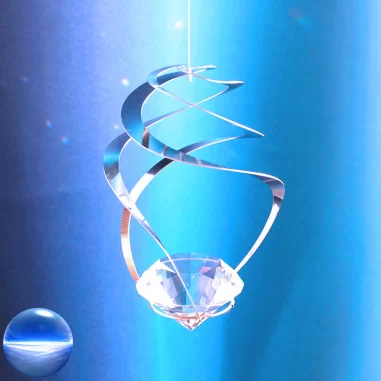 Spirale Wirbel mit Glaskristall Diamanten