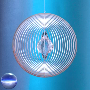 Windspiel Spirale Ringe und Glaskristall Kugel 40mm