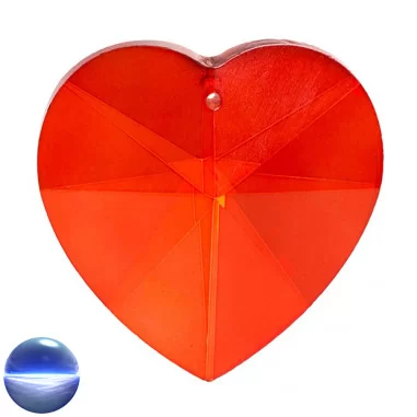 Glaskristall B - Herz 50mm rot