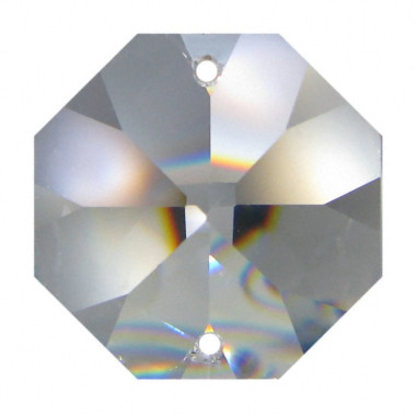 Facettierte Glaskristalle Octagon 2-Loch 12 mm B