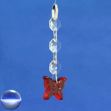 Glas-Hänger - Schmetterling rot
