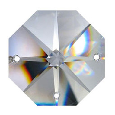 Facettierte Glaskristalle Octagon-Stern 3-Loch 14 mm bleifrei B