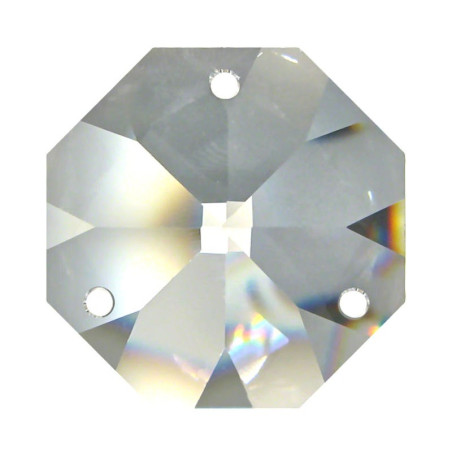 Facettierte Glaskristalle Octagon 3-Loch 16 mm B