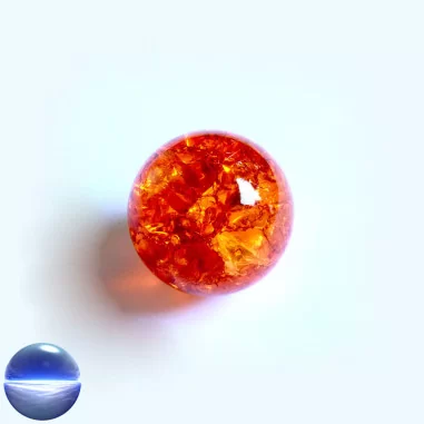 Kristallglaskugel crashed - orange 40mm