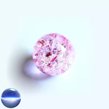 Kristallglaskugel crashed - rosa 35mm