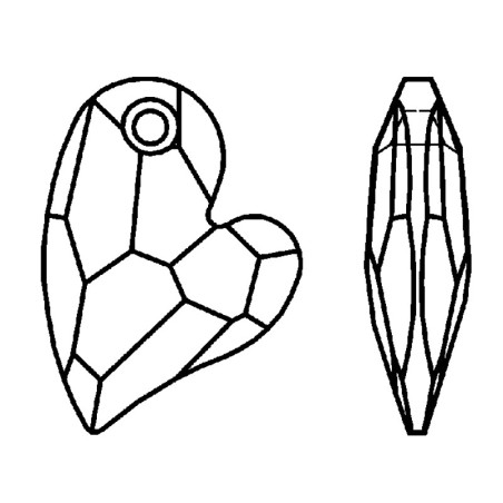 Facettierte Glaskristalle Swarovski Herz asymetrisch 27 mm