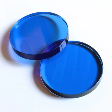 Kristallglasscheibe rund blau 60 mm